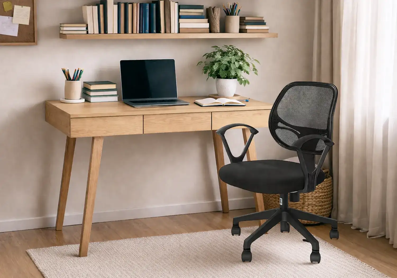 Einstein Study Desk (without storage) & Revolving Chair Combo